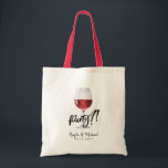 Bolsa Tote Estilo de Vinho Vermelho Saco de Celebração de Oca<br><div class="desc">Às vezes,  você só precisa de uma desculpa para festas. Este conjunto de sacos de tote tem todos os elementos para sua ocasião especial ou celebração não-ocasional. Ele apresenta um vidro típico de vinho tinto com as palavras "festa?!" acima. Abaixo está um ponto para suas informações exclusivas.</div>