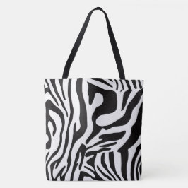 Bolsa Tote Estilo de zebra preto e branco animador