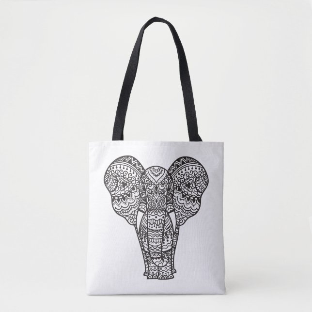 Bolsa Tote Estilo decorativo 2 do elefante (Frente)