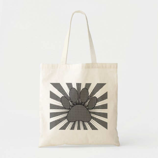 Bolsa Tote Estilo do mangá de impressão da pata de cão (Frente)