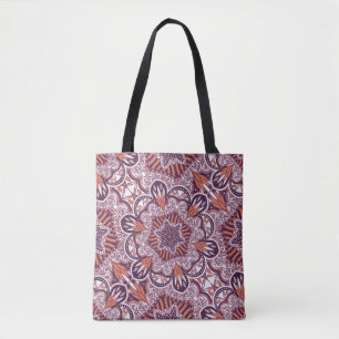 Bolsa Tote Estilo étnico, textura decorativa vintage.