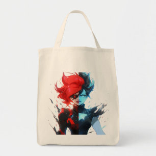 Bolsa Tote Estilo Gado de Gelo Vermelho Azul