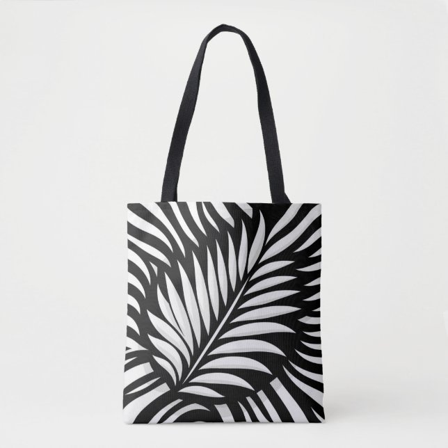 Bolsa Tote Estilo Leaf Zebra Stripes (Frente)