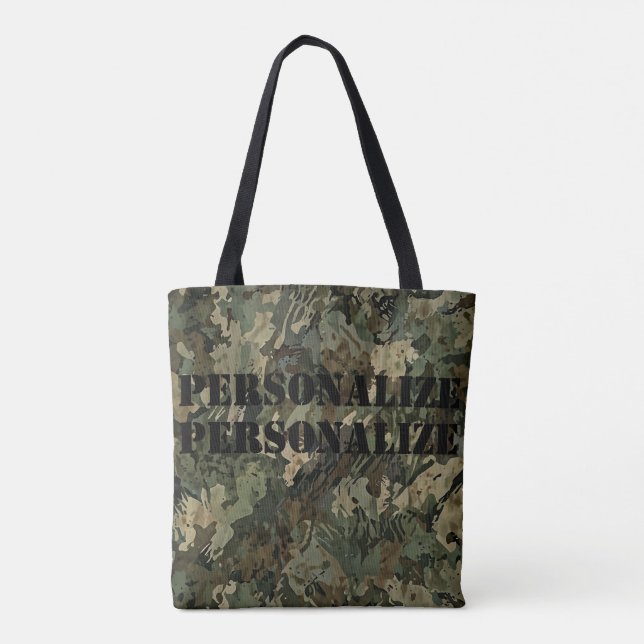Bolsa Tote Estilo Máscara das Forças Armadas Militares - Pret (Verso)