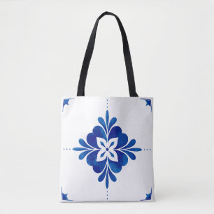 Bolsa Tote Estilo Mediterrâneo Floral