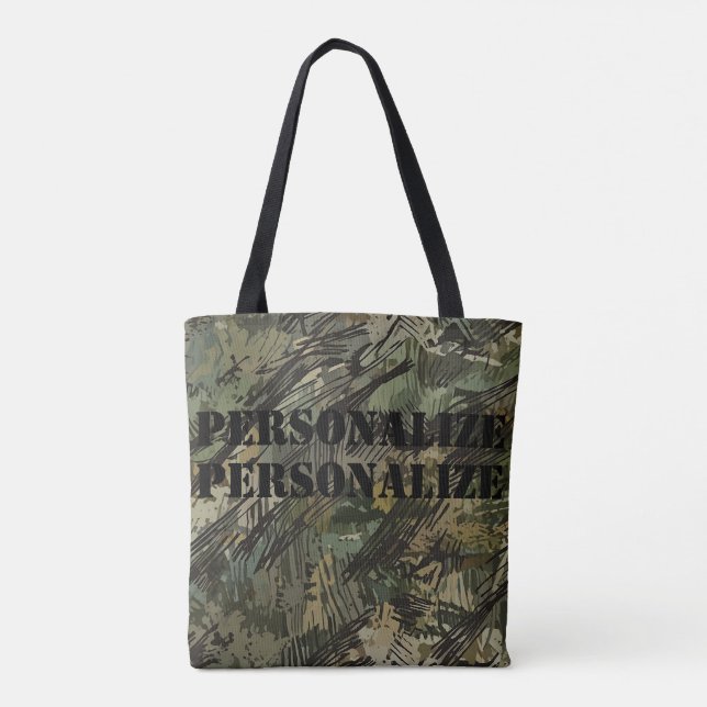 Bolsa Tote Estilo militar armado Camuflagem Máscara Preta (Verso)