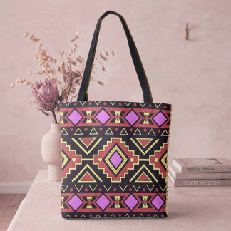 Bolsa Tote Estilo Moderno do Sudoeste com Diamantes