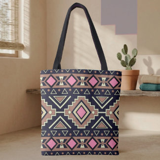 Bolsa Tote Estilo Moderno do Sudoeste com Diamantes