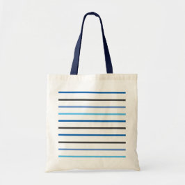 Bolsa Tote Estilo Moderno Listras Azuis Personalizado