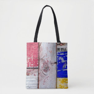 Bolsa Tote Estilo neoplasticismo arte em madeira divertida