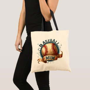 Bolsa Tote Estilo Retro Baseball Mãe Personalizada