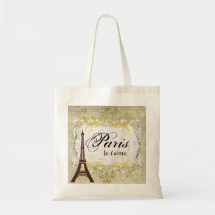 Bolsa Tote Estilo romântico do vintage do ~ do t'aime de