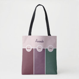 Bolsa Tote Estilo verde roxo gráfico simples