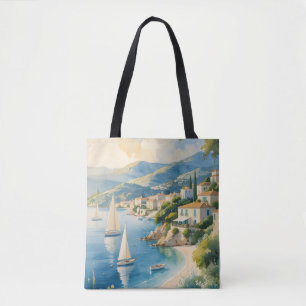 Bolsa Tote Estilo Vintage Cote D'Azur Viagem francês