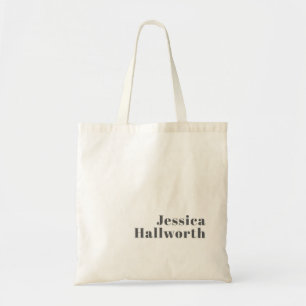 Bolsa Tote Estiloso Texto Retro Moderno Editável Cinza