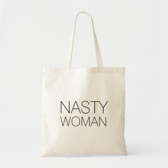 Bolsa Tote Estipografia minimalista de preto e branco de mulh (Frente)