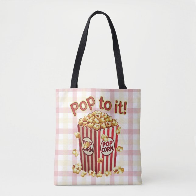 Bolsa Tote Estique-se com Estilo - "Pop a ele!" (Frente)