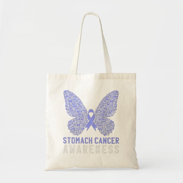 Bolsa Tote Estômago Sensibilização do Cancer Mês Fita do Peri (Frente)