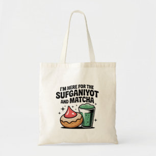 Bolsa Tote Estou aqui por Sufganiyot e Matcha Hanukkah judeu