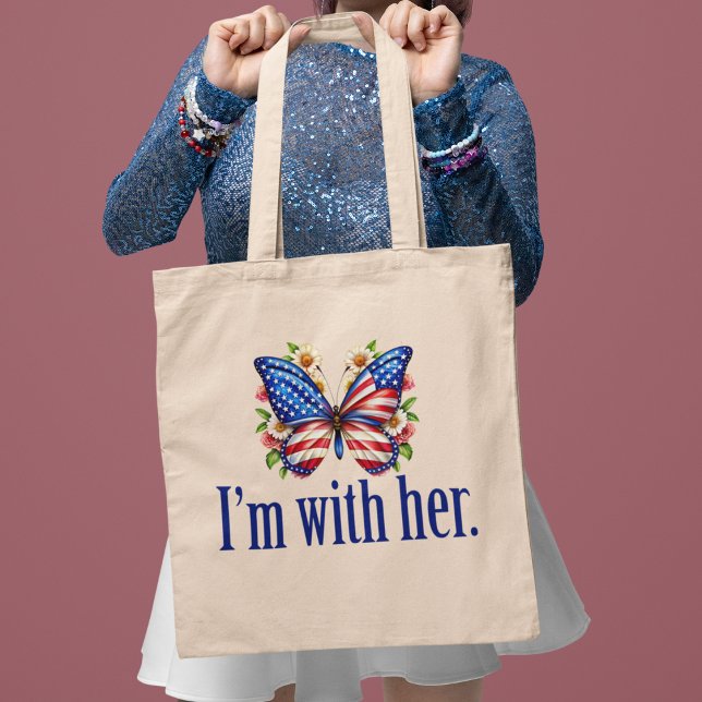 Bolsa Tote Estou com o Kamala Harris para o Presidente Borbol (Criador carregado)