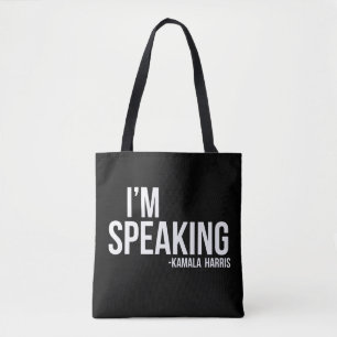 Bolsa Tote Estou falando - Kamal Harris - Preto