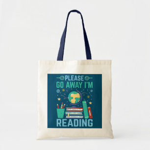 Bolsa Tote Estou lendo biblioteca da biblioteca de livros eng