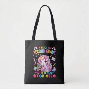 Bolsa Tote Estou Pronto para o Unicórnio do Segundo Ano Prime