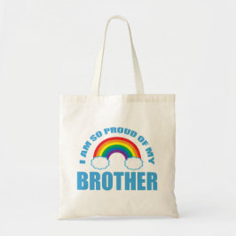 Bolsa Tote Estou tão orgulhosa do meu irmão Rainbow Orgulho g
