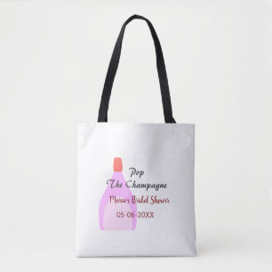 Bolsa Tote Estoure o champanhe rosa chá de noiva adicionar no