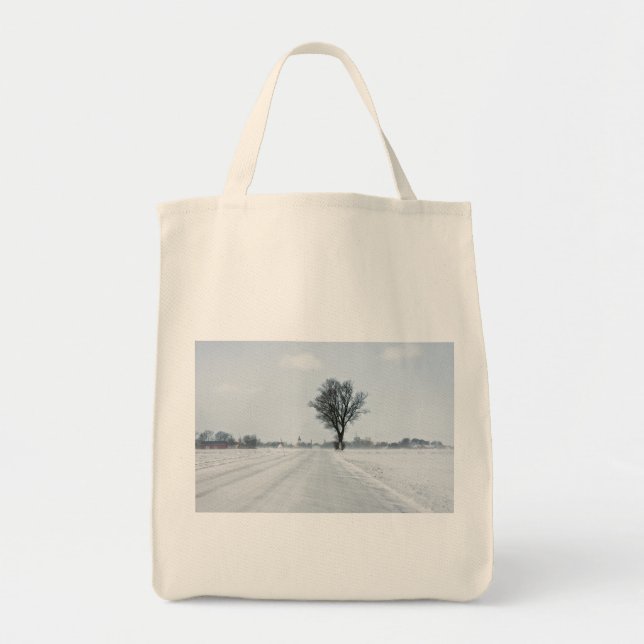 Bolsa Tote Estrada de inverno rural (Frente)