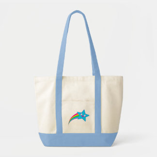 Bolsa Tote Estrela Arco-íris Neon Kawaii Rave