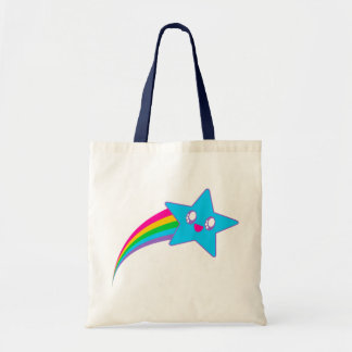 Bolsa Tote Estrela Arco-íris Neon Kawaii Rave