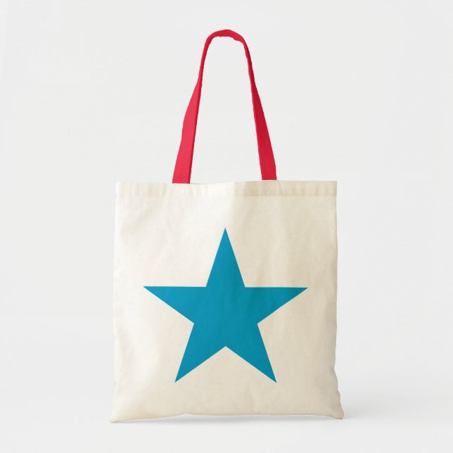 Bolsa Tote Estrela azul brilhante (Frente)