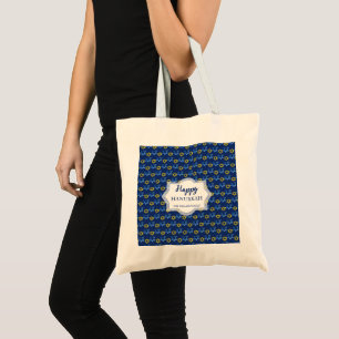 Bolsa Tote Estrela De David Happy Hanukkah Watercolor