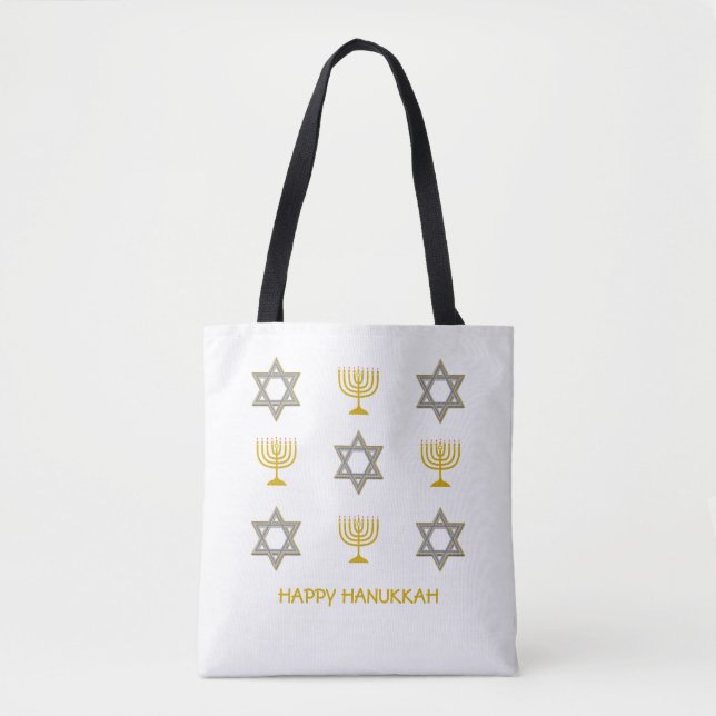 Bolsa Tote Estrela de David Menorah HANUKKAH (Frente)