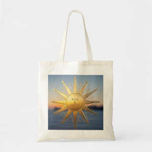 Bolsa Tote Estrela de ouro geométrica com brilho