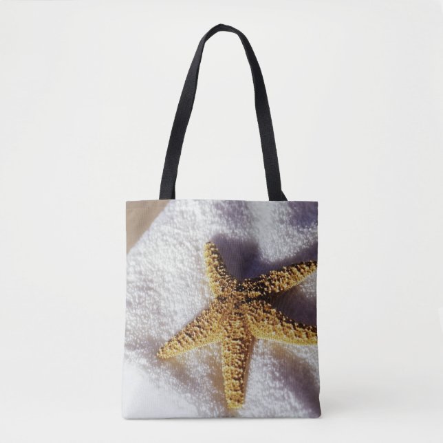 Bolsa Tote Estrela do mar em uma toalha (Frente)