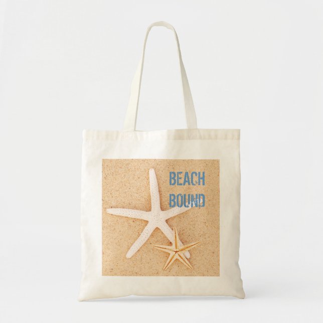 Bolsa Tote Estrela do mar encadernada Beachbag da praia (Frente)