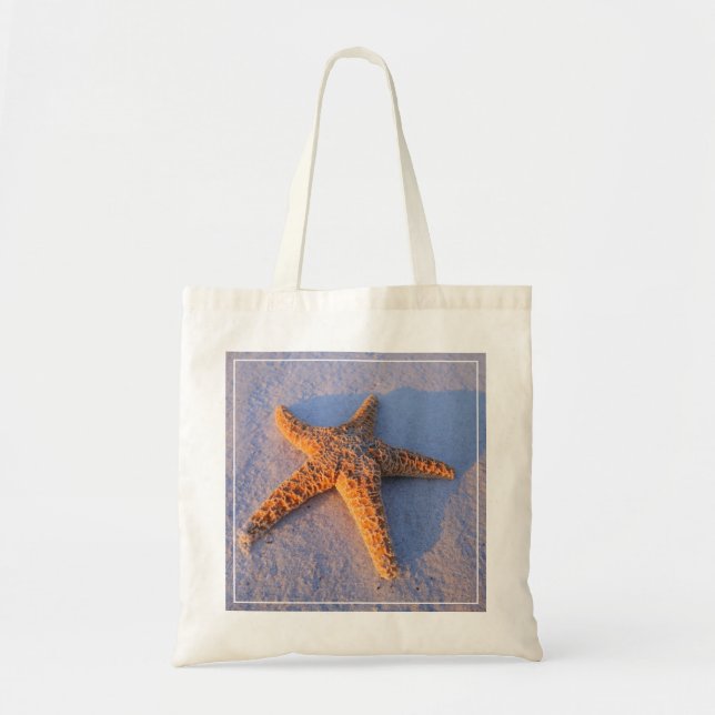 Bolsa Tote Estrela do mar na areia branca (Frente)