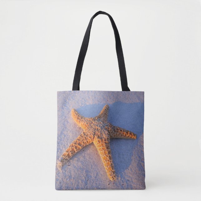 Bolsa Tote Estrela do mar na areia branca (Frente)
