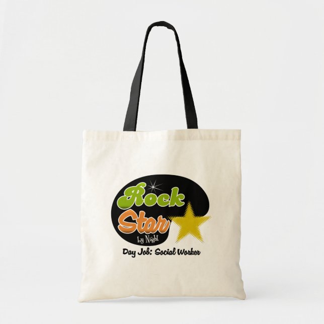 Bolsa Tote Estrela do rock em a noite - assistente social do (Frente)