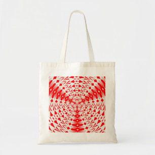 Bolsa Tote Estrela Forma Geométrica Branca e Vermelha Caleido