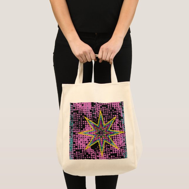 Bolsa Tote Estrela Rosa (Frente (produto))