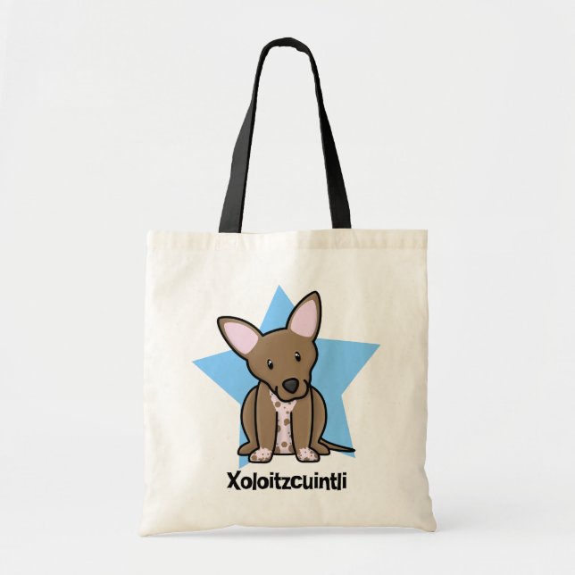 Bolsa Tote Estrela Xoloitzcuintli de Kawaii (Frente)