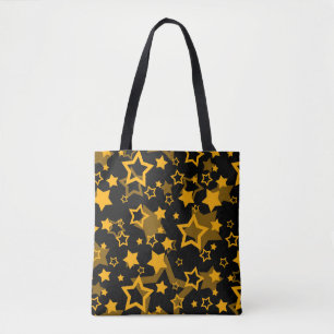 Bolsa Tote Estrelas Amarelas Douradas Brilham Design