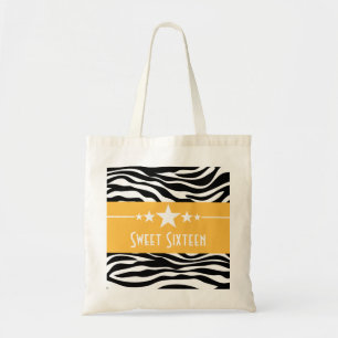 Bolsa Tote Estrelas Amarelas Zebra Impressão Docente 16 Bag