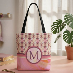 Bolsa Tote Estrelas Conectadas Rosa e Amarelo