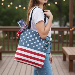 Bolsa Tote Estrelas de Bandeira Americanas e Stripes Patrióti