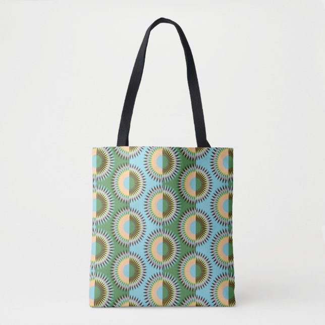 Bolsa Tote estrelas de flores dobradas padrão uniforme em ret (Frente)