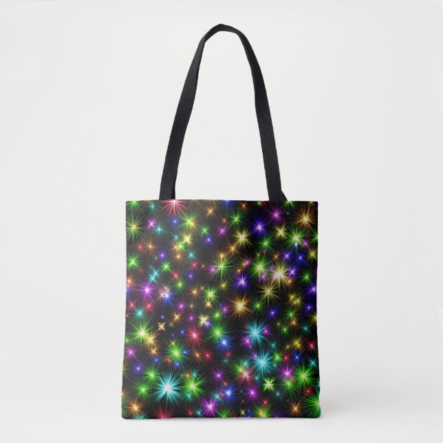 Bolsa Tote Estrelas de Natal Multicolores - 57191 (Frente)